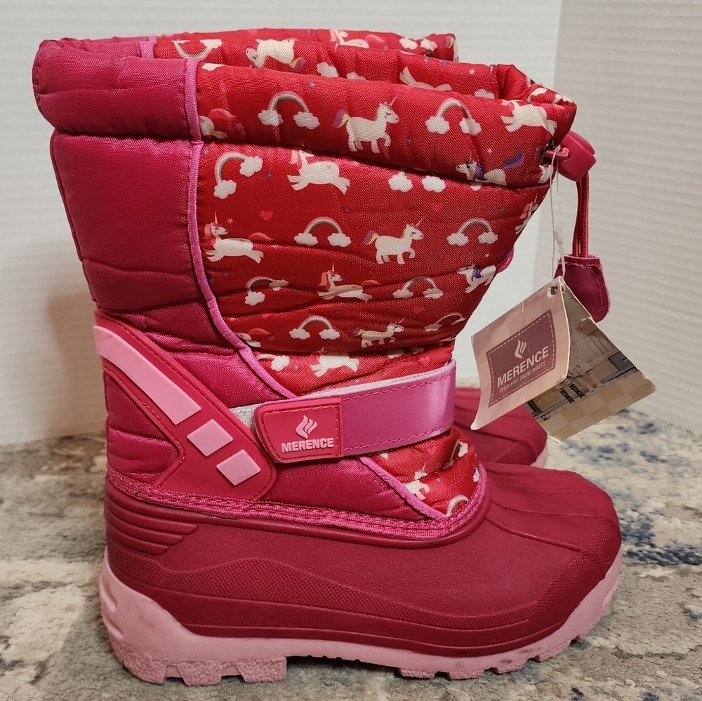 NWT Merence Unicorn Rainbow Pink Snow Boots. Kids size 2 or 33‎ eur.